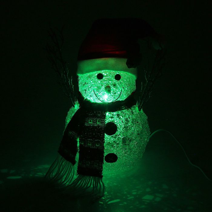 Игрушка акрил. "Снеговик" (3xAA не в компл.) 17 х 25 см, 6 LED,USB, RGB, БЕЛЫЙ