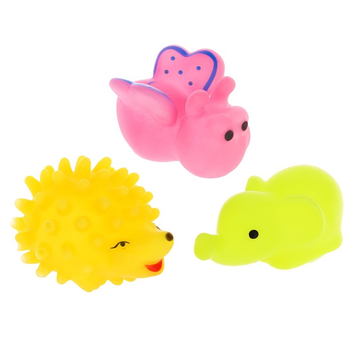 Набор пищалок для ванны «Весёлые друзья», 3 шт., МИКС