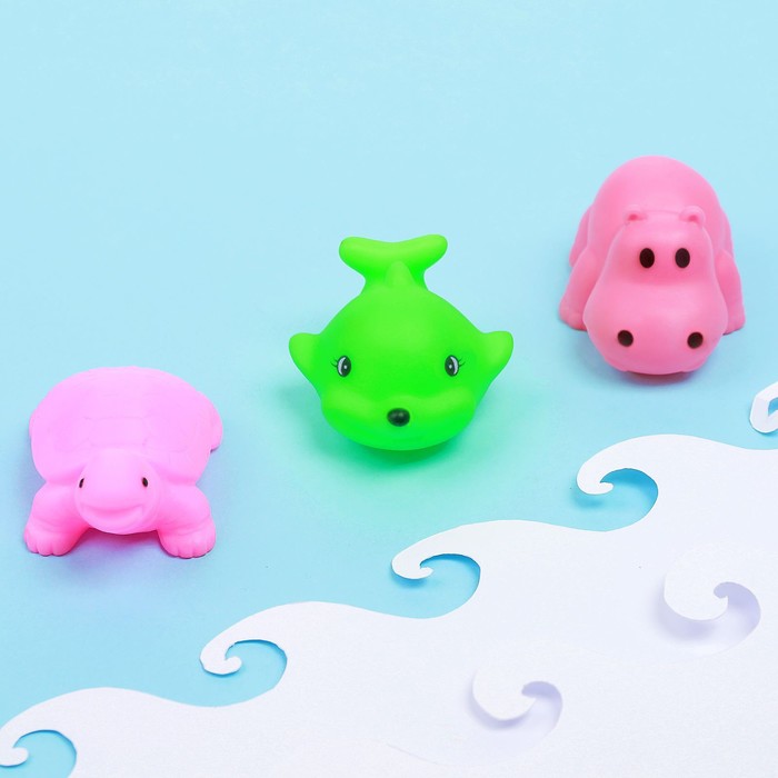Набор пищалок для ванны «Весёлые друзья», 3 шт., МИКС