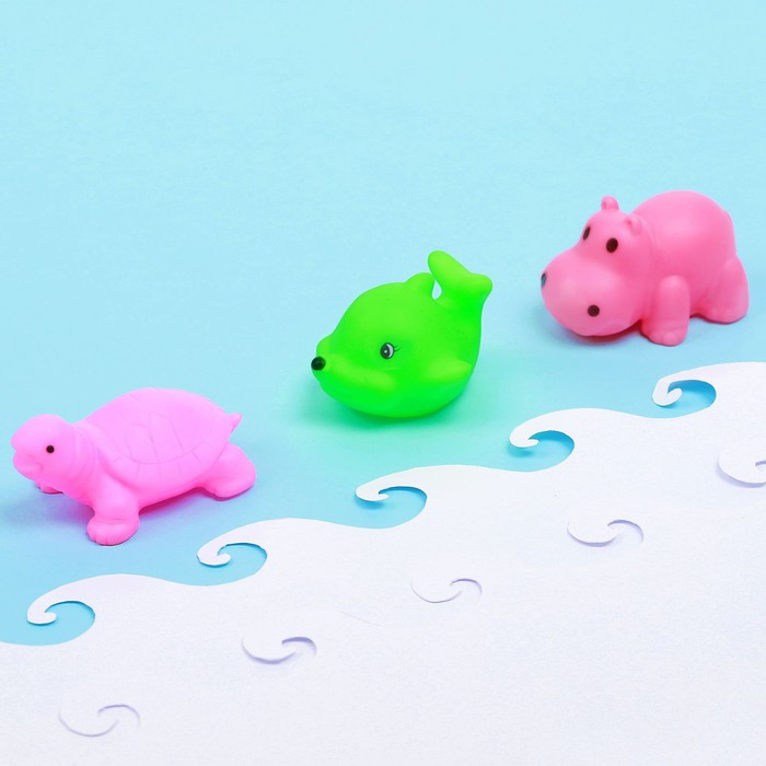 Набор пищалок для ванны «Весёлые друзья», 3 шт., МИКС