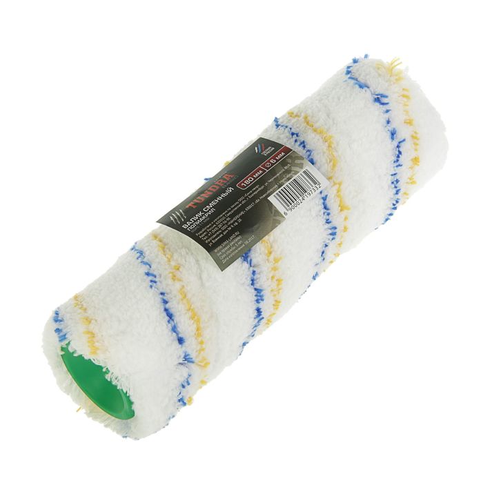 Валик сменный TUNDRA basic, полиакрил, 180 мм, ручка d=6 мм, D=42 мм, ворс 11 мм