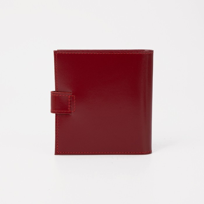 Визитница на кнопке, 2 ряда, цвет красный