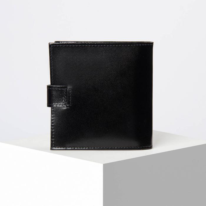 Визитница на кнопке, 2 ряда, цвет чёрный