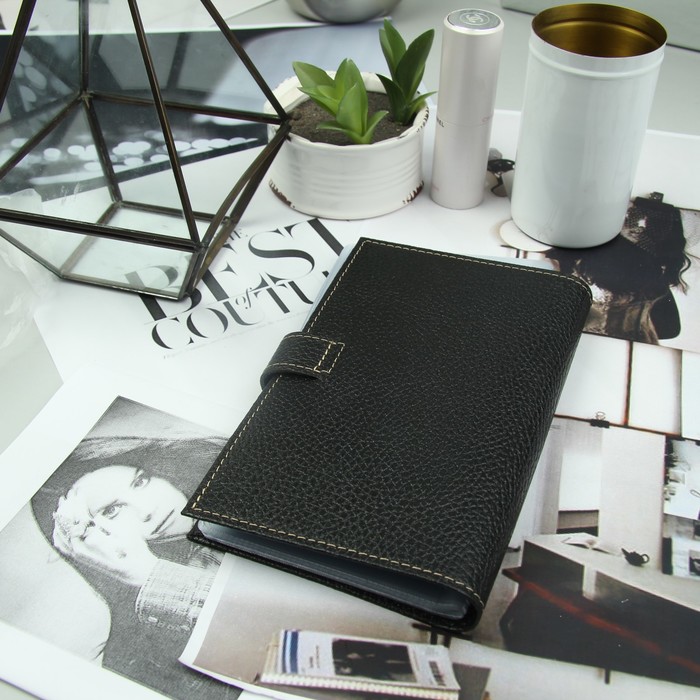 Визитница на кнопке, 3 ряда, цвет чёрный