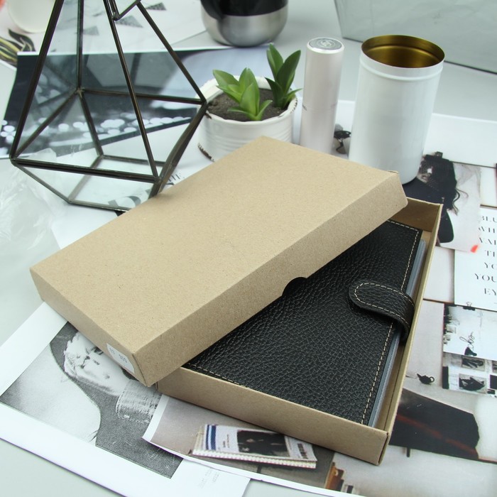 Визитница на кнопке, 3 ряда, цвет чёрный