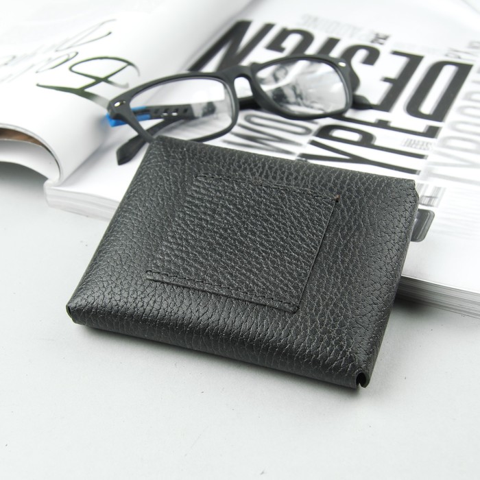 Портмоне-монетница на кнопке, 1 отдел, цвет чёрный