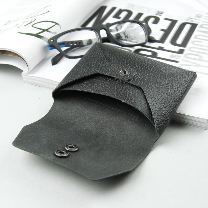 Портмоне-монетница на кнопке, 1 отдел, цвет чёрный