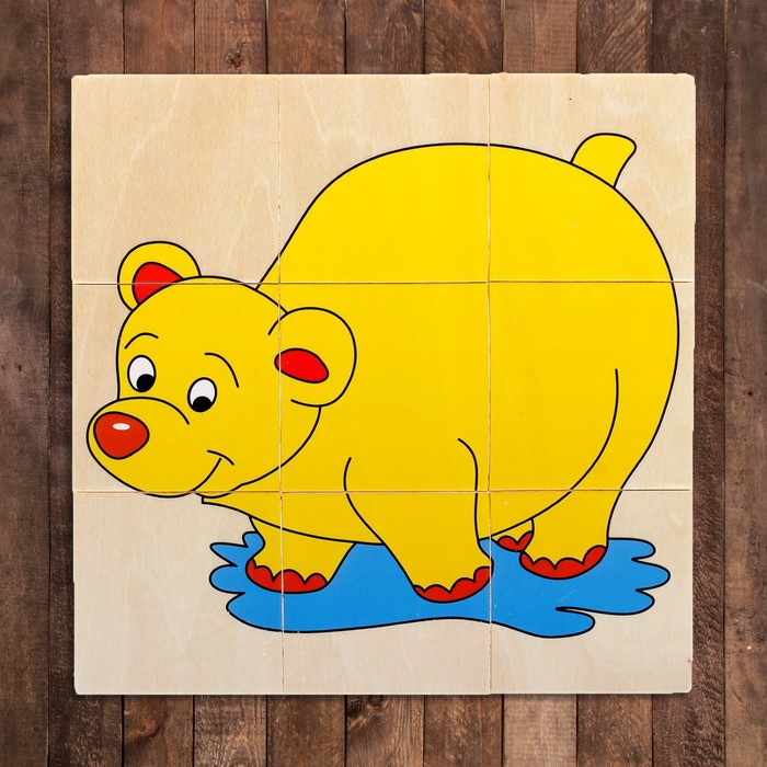 Пазл малый "Мишка", 9 элементов