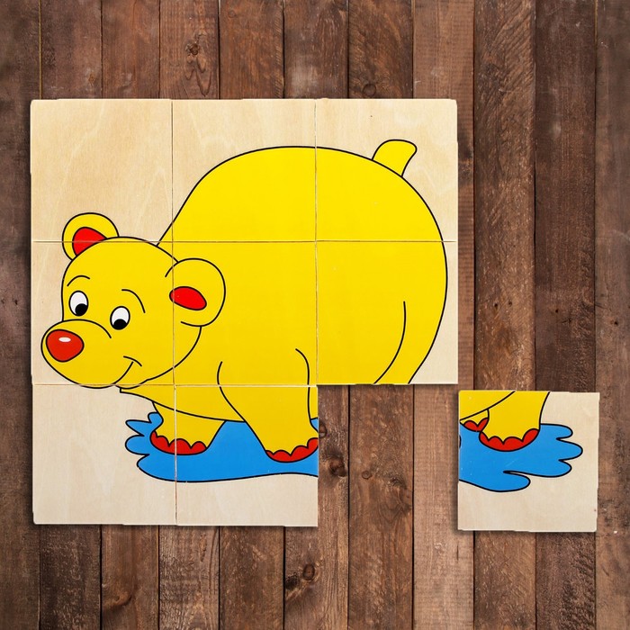 Пазл малый "Мишка", 9 элементов