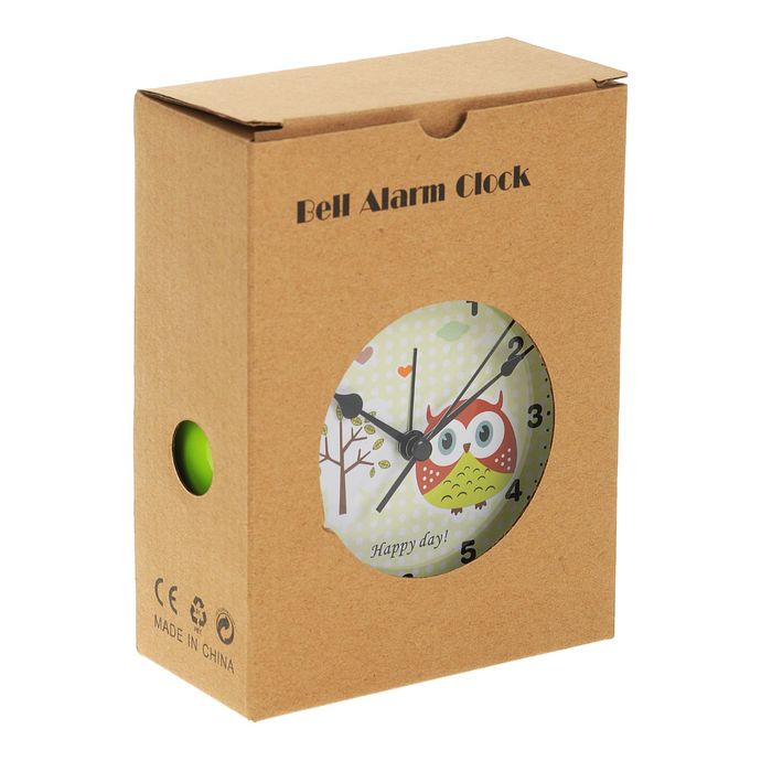 Будильник d=11,5см, плавный ход, на циферблате Совушки микс