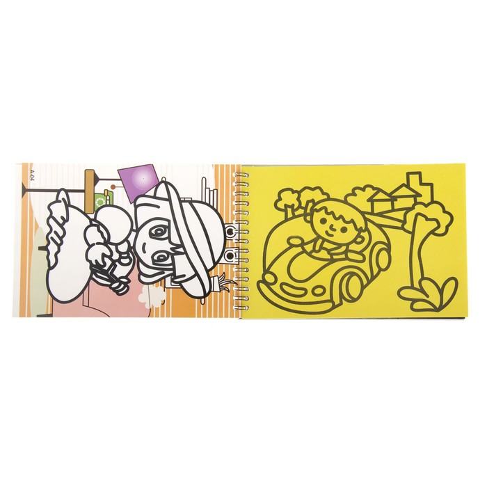 Фреска фольгой, гравюры, раскраска - альбом, 8 страниц, стека, цвета розовый