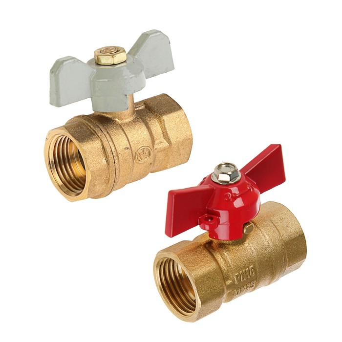 Кран шаровой, внутренняя/внутренняя резьба 1/2", бабочка