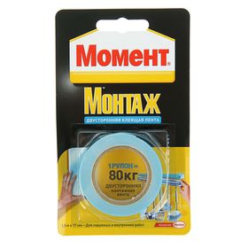 

Лента монтажная "Момент", клеящая, двусторонняя 80 кг / 1.5 м