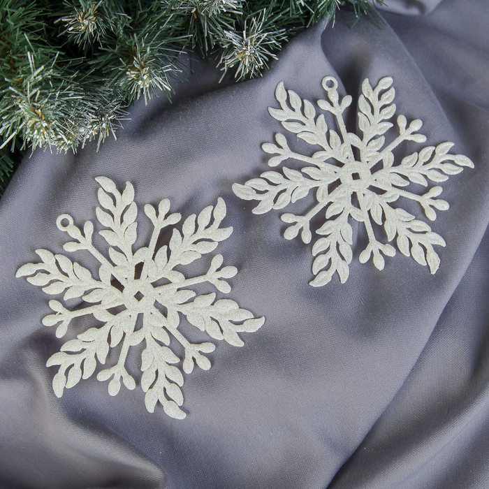 Украшение новогоднее "Белая снежинка" (набор 2 шт) d-13 см