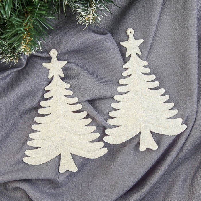 Украшение ёлочное "Ёлки" (набор 2 шт) 9*13 см