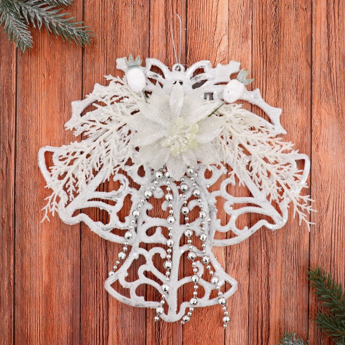 Украшение новогоднее "Колокольчики праздничные" белые 24*23 см