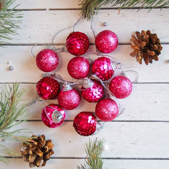 Шары новогодние "Сказочные" (набор 12 шт) d-2,5 см