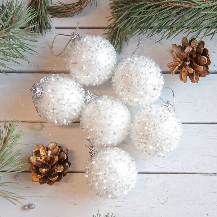 Новогодние шары "Пушинка" (набор 6 шт.)