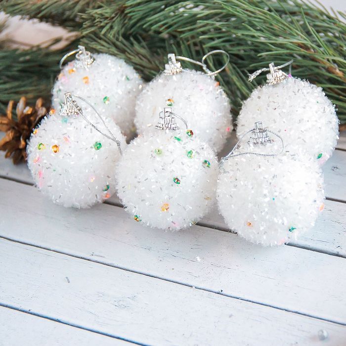 Новогодние шары "Пушинка" (набор 6 шт.)
