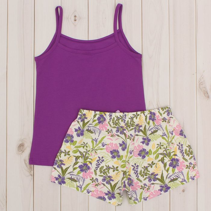 Комплект женский (майка, шорты) 8828 цвет фиолетовый, р-р 50