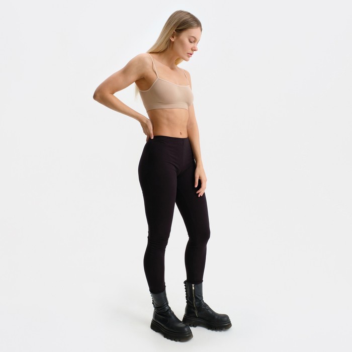 Брюки (легинсы) 62 женские цвет чёрный, размер 46