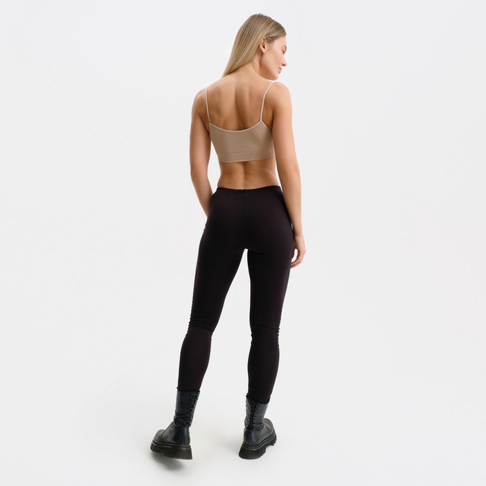 Брюки (легинсы) 62 женские цвет чёрный, размер 46