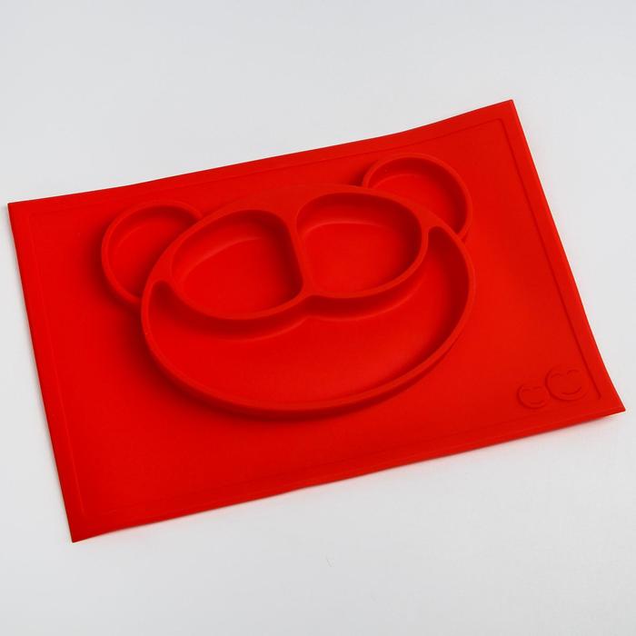 Тарелка детская «Мишутка», силиконовая, антискользящая, цвета МИКС