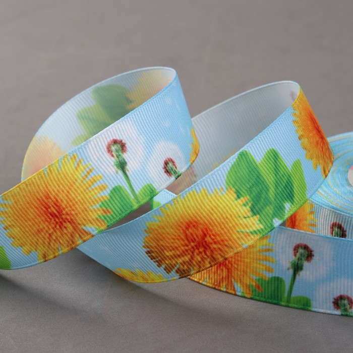 Лента репсовая "Одуванчик", 25мм, 18±1м