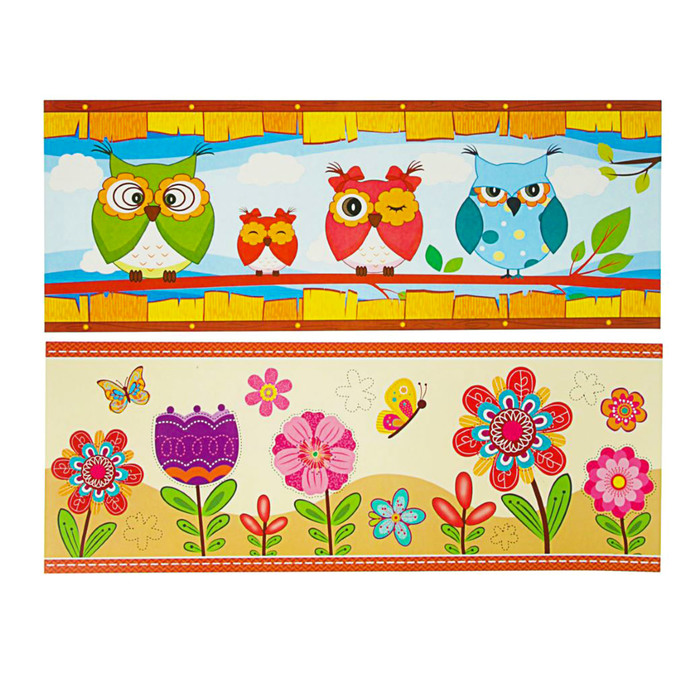 Наклейка пластик бордюр "Для детской" набор 2 листа МИКС 40,6х15,2 см см