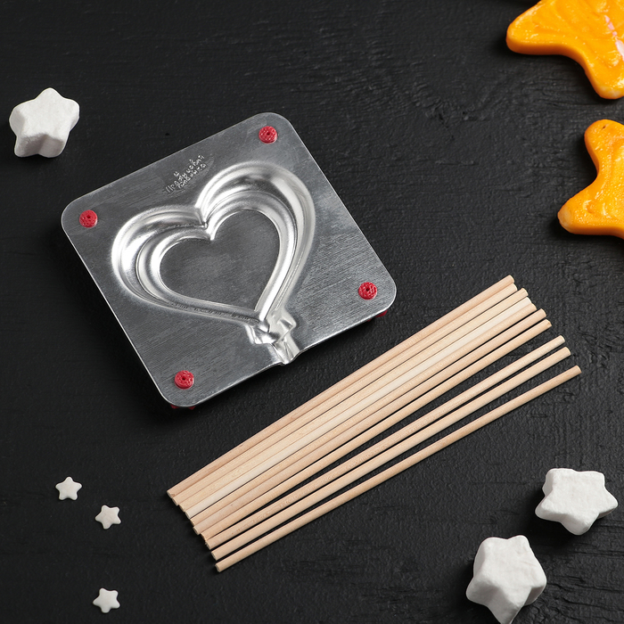 Набор "Сердечко большое" для приготовления леденцов и мармелада, цвет МИКС