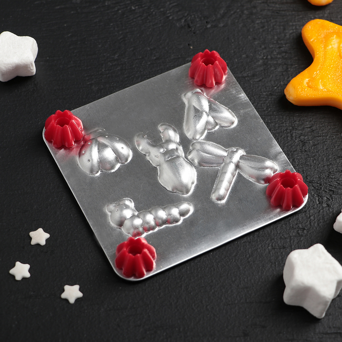 Форма для приготовления монпансье и мармелада "Насекомые", цвет МИКС