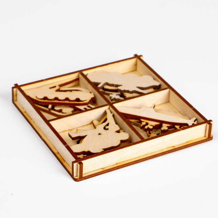 Набор заготовок для творчества «Военная техника», 12 шт, размер 4х4 см