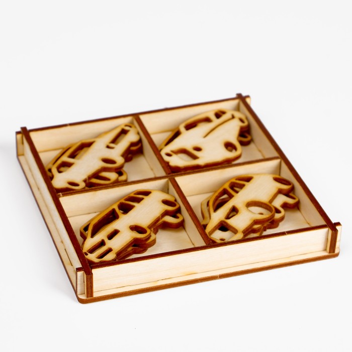 Набор заготовок для творчества «Машинки», 12 шт, размер деталей 4×4 см