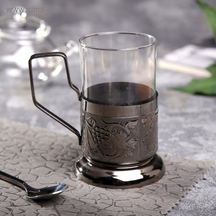 Подстаканник медный в наборе со стаканом подстаканник для чая латунный подстаканник старая москва со стаканом