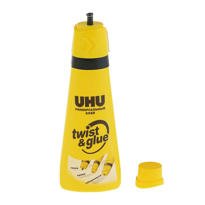 Клей Универсальный UHU Твист Энд Глю для уроков труда 90мл, прозрачный