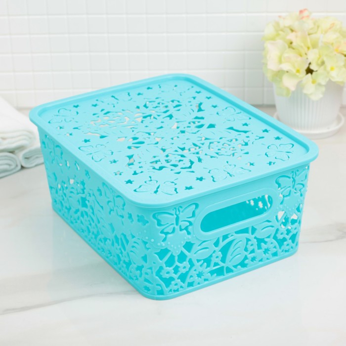 Контейнер для хранения "Бабочки", цвет голубой