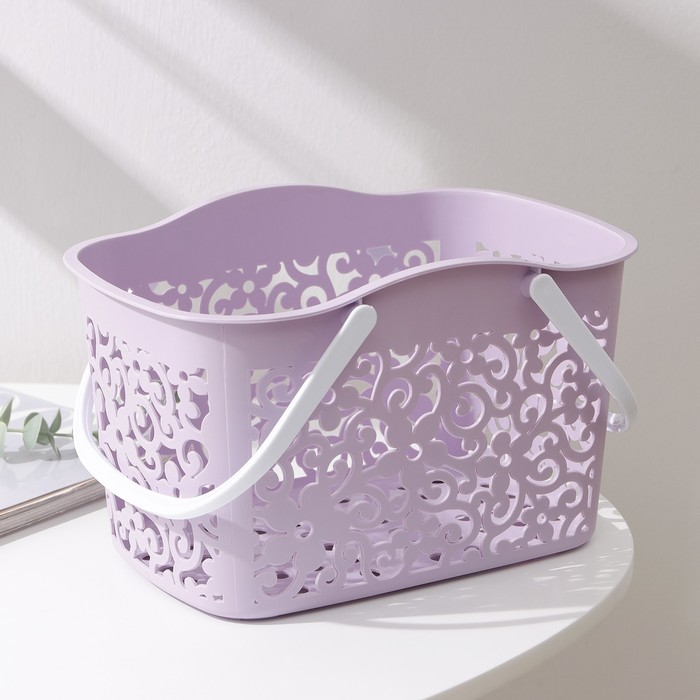 Корзина для хранения с ручками "Вьюнок", цвет МИКС