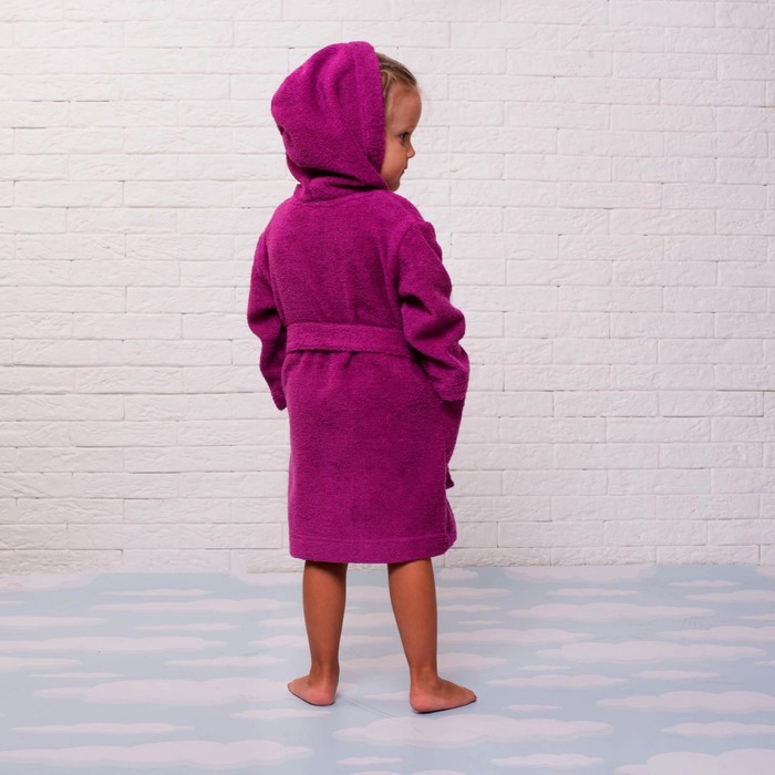 Халат махровый детский, размер 32, цвет розовый, 340 г/м2 хл.100% с AIRO