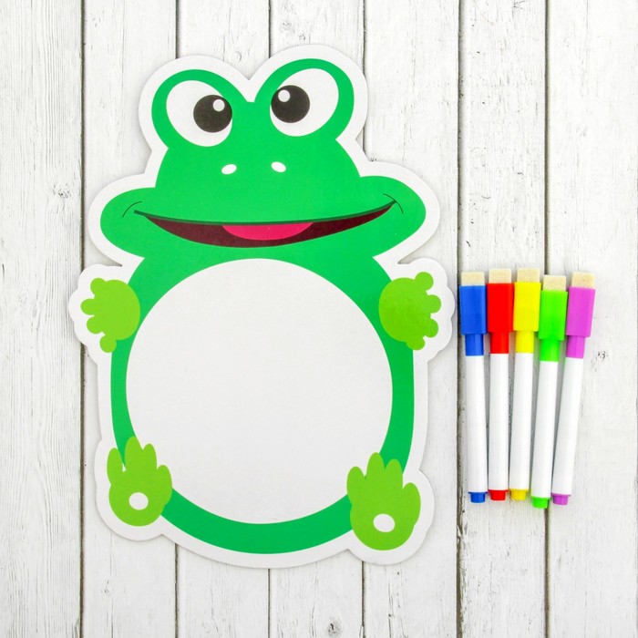 Доска для рисования "Лягушонок" + маркер со стиралкой МИКС