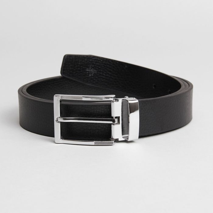 Ремень мужской, пряжка хомут металл, цвет чёрный