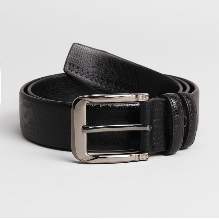 Ремень мужской, ширина 3.5 см, винт, пряжка металл, цвет чёрный