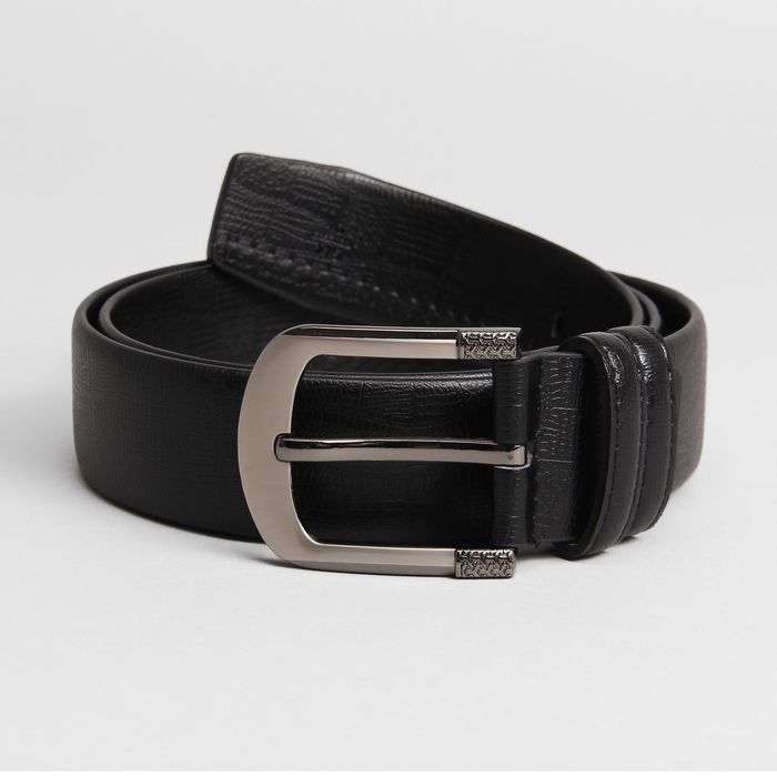 Ремень мужской, ширина 3.5 см, винт, пряжка металл, цвет чёрный