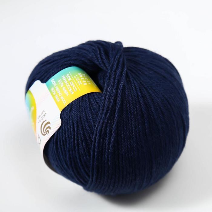 

Пряжа "Детский каприз" 50%мериносовая шерсть, 50% фибра 225м/50гр (571-Синий)