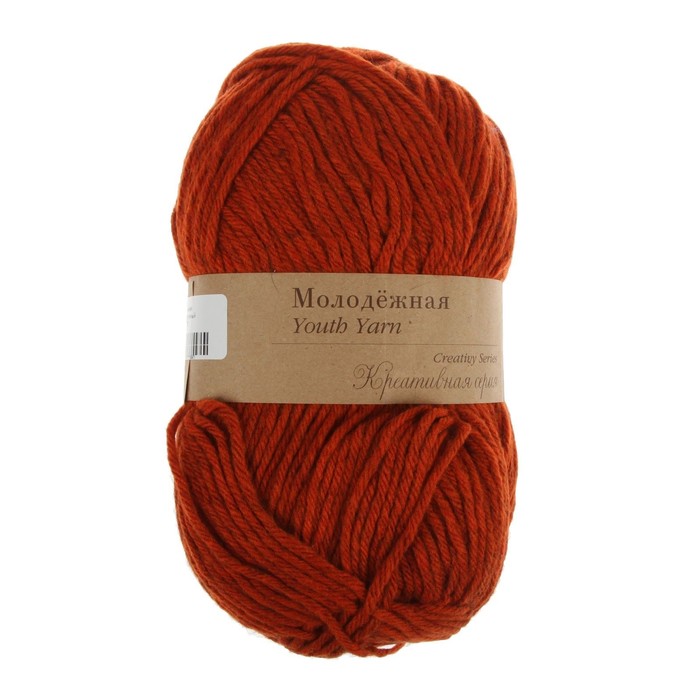 Пряжа "Молодёжная" 91% акрил, 9% полиамид 280м/200гр (338-Кирпичный)