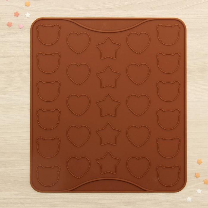 Коврик для макаронс 29х29 см "Лунопарк", ячейка 3,8х3,4 см, цвета МИКС