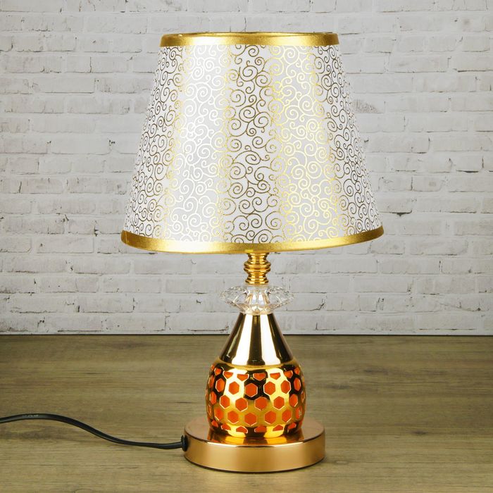 Лампа настольная "Завитки" Е27 220В низ с подсветкой, диоды 34,5х22х22 см