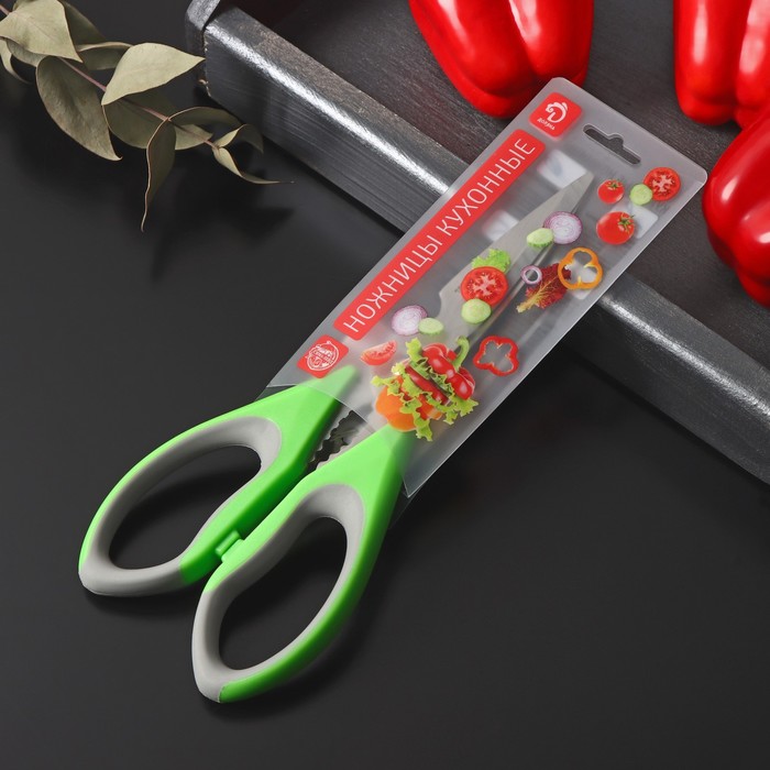 Ножницы кухонные Доляна «Гари», 22 см, цвет МИКС