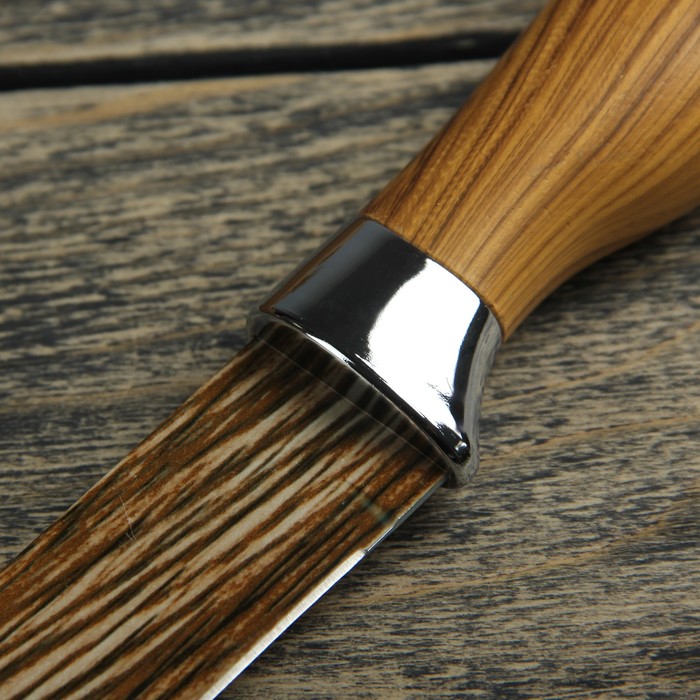 Нож с антиналипающим покрытием "Дерево" лезвие 20 см, цвета МИКС