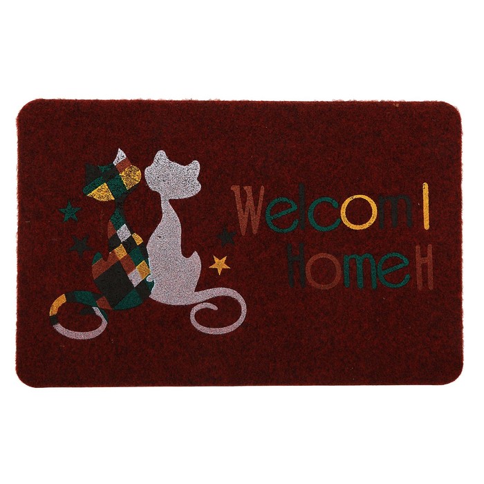 Коврик придверный "Котики", цвет МИКС