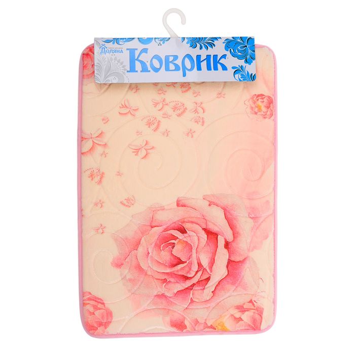 Коврик для ванной "Розы и бабочки"